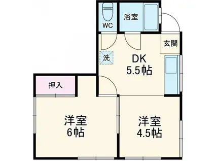 HAZUKI(2K/1階)の間取り写真