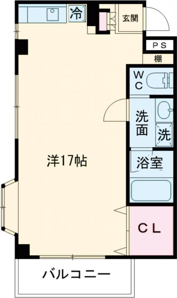 ドミール鎌倉Ⅲ(ワンルーム/3階)の間取り写真