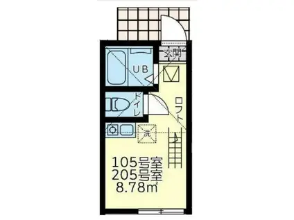 ユナイト追浜ブルターニュ(ワンルーム/1階)の間取り写真