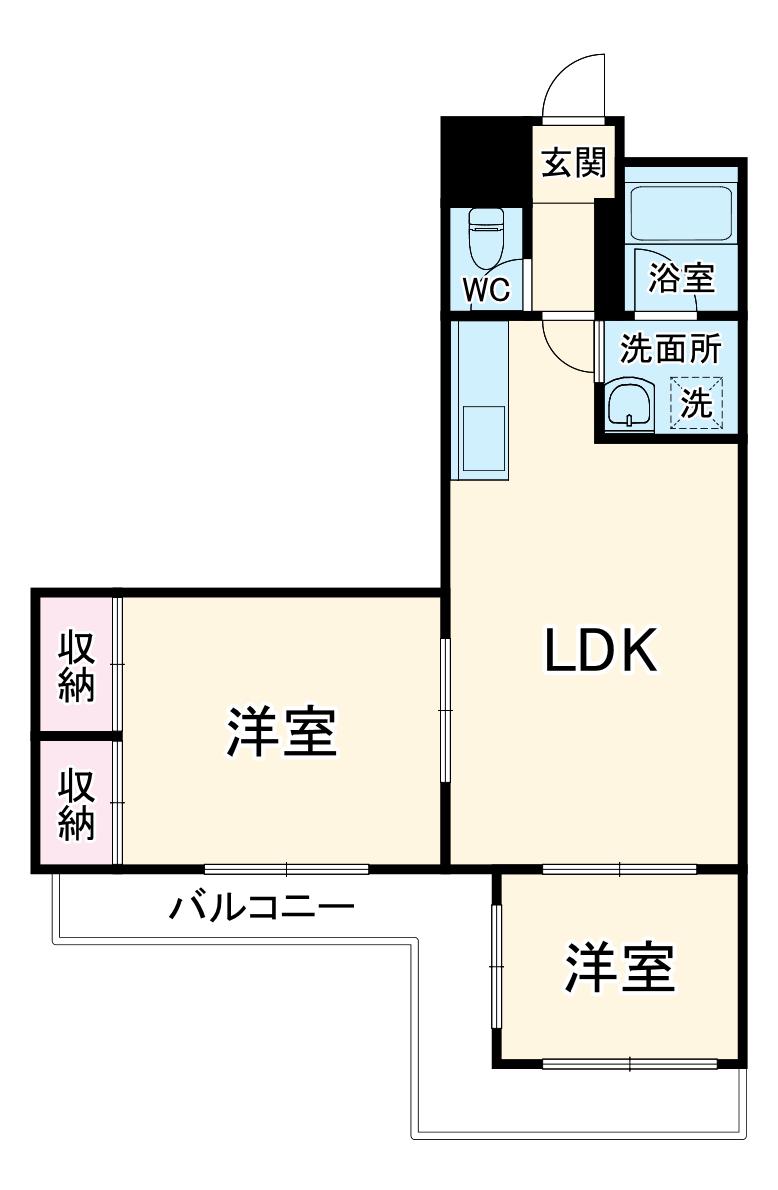 グランデージ武里(2LDK/4階)の間取り写真