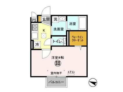 ヴィラ・グランメールⅡ(1K/1階)の間取り写真