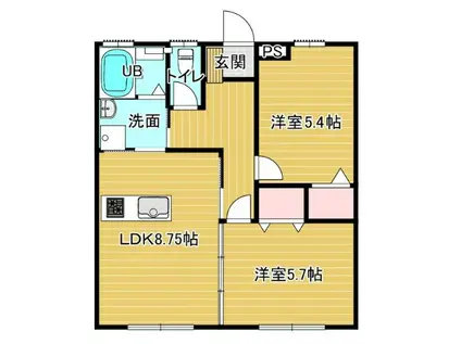 ファインアベニュー(2LDK/1階)の間取り写真