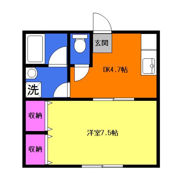 MAHOROBA HOUSE B(1DK/1階)の間取り写真
