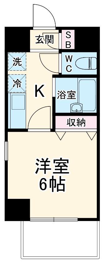 ルート藤沢(1K/7階)の間取り写真