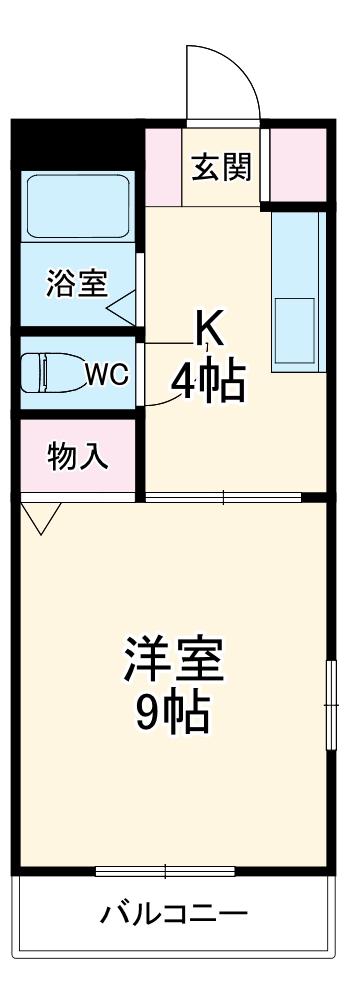 すとりーむ浜尻B(1K/1階)の間取り写真