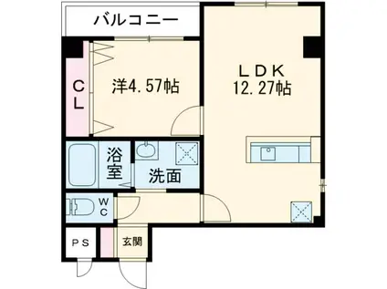 ウエムラグレース忠岡町(1LDK/2階)の間取り写真