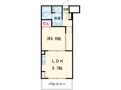 ネイザ戸祭(1LDK/2階)の間取り写真