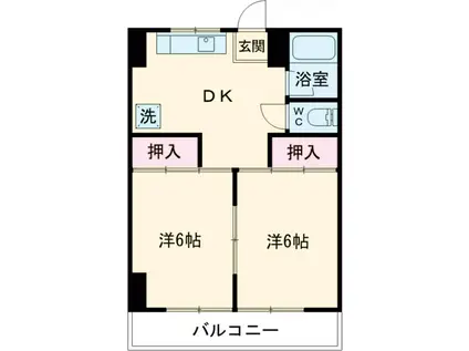 福田アパート(2DK)の間取り写真