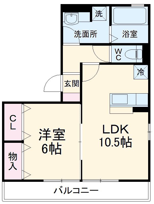 グランドゥールヒル1(1LDK/3階)の間取り写真