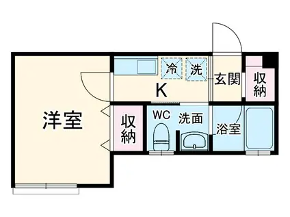 BASE扇町(1K/1階)の間取り写真