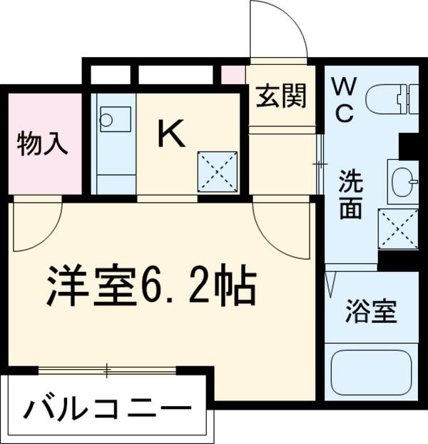 フルールバロン八王子(1K/1階)の間取り写真