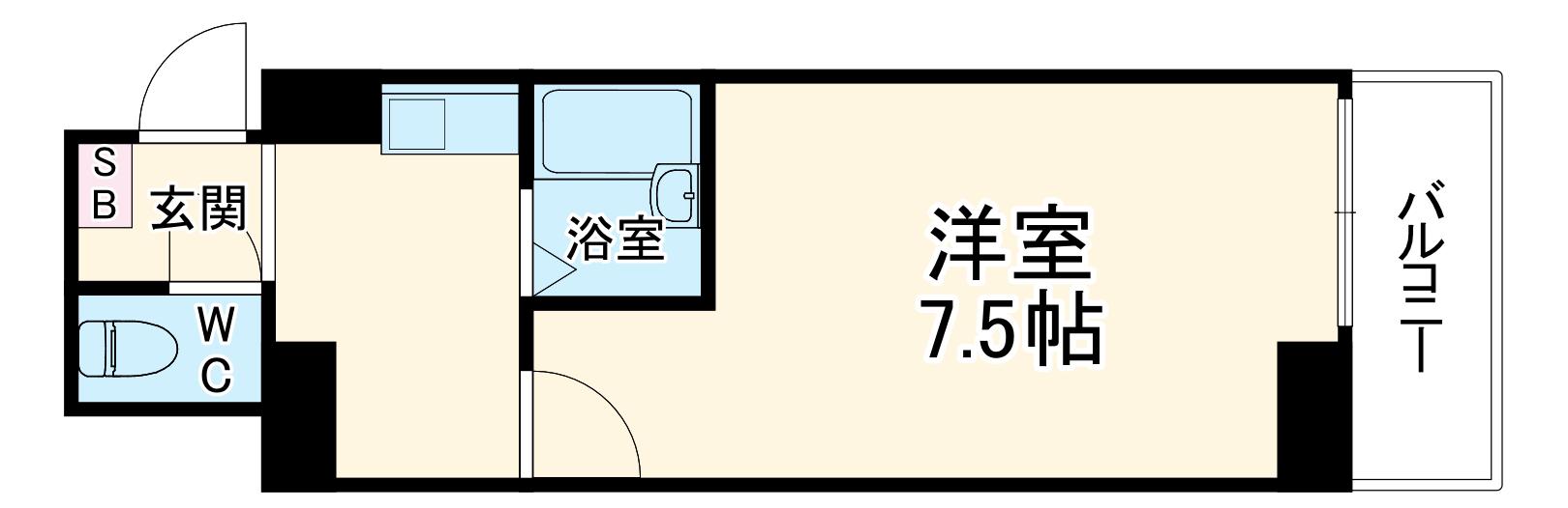 アバンダンス天神橋(1K/6階)の間取り写真