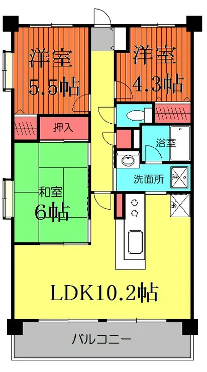 エテルノ豊春 6階階 間取り