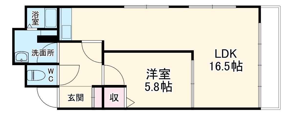 グレース吉川(1LDK/2階)の間取り写真