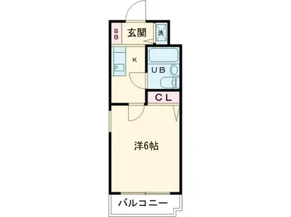 ウィンベル・ソロ梅ヶ丘(1K/5階)の間取り写真