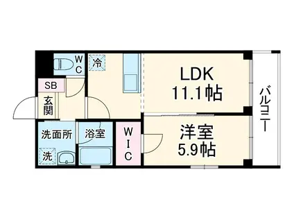 ベラジオ雅び京都洛央(1LDK/4階)の間取り写真