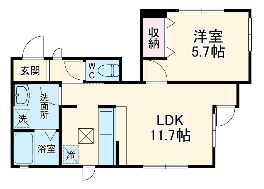 富士見フォーテラス(1LDK)の間取り写真