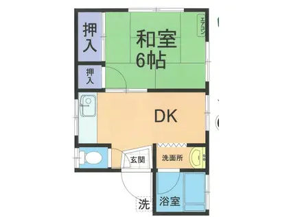 ハウス三宿(1DK/1階)の間取り写真