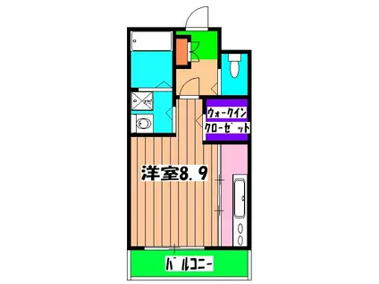 ディオス弐番館(ワンルーム/1階)の間取り写真