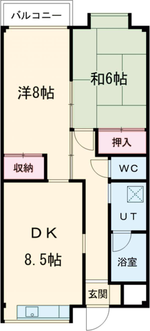 セブンステージ(2LDK/2階)の間取り写真