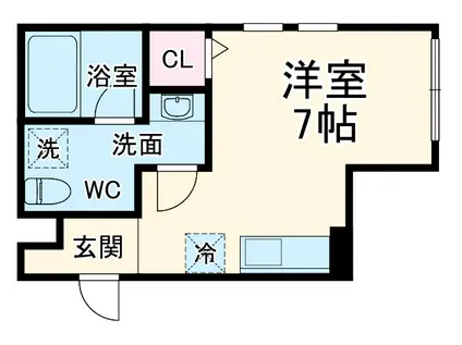 ALICE GARDEN HILLS(ワンルーム/1階)の間取り写真