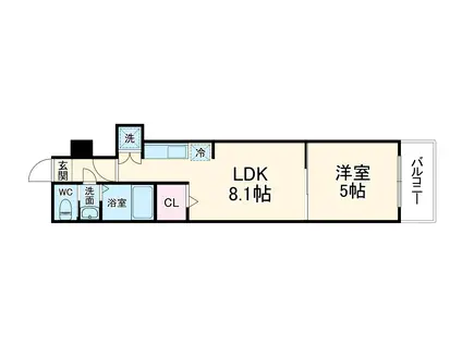 VISTA幕張(1LDK/1階)の間取り写真