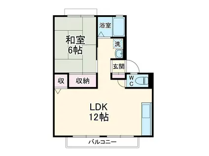 デア・ガルテン(1LDK/2階)の間取り写真