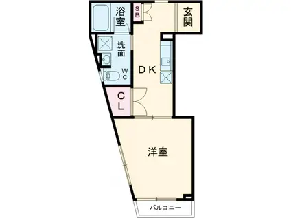 ウィステリアグランデ(1DK/3階)の間取り写真