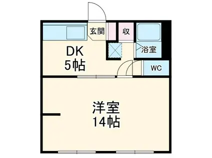 カーサ徳寿(1DK/1階)の間取り写真