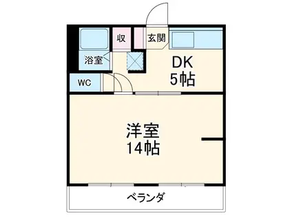 カーサ徳寿(1DK/2階)の間取り写真