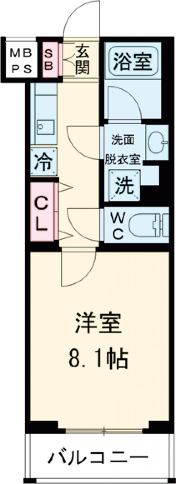 ルフレ プレミアム上北沢(1K/1階)の間取り写真