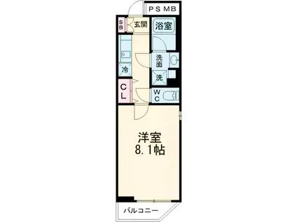 ルフレ プレミアム上北沢(1K/3階)の間取り写真