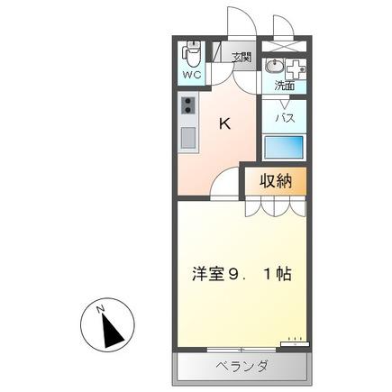 LE GRAND BLEU(1K/1階)の間取り写真