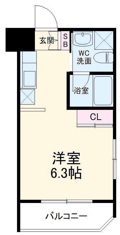 バージュアル横濱あざみ野(1K/3階)の間取り写真