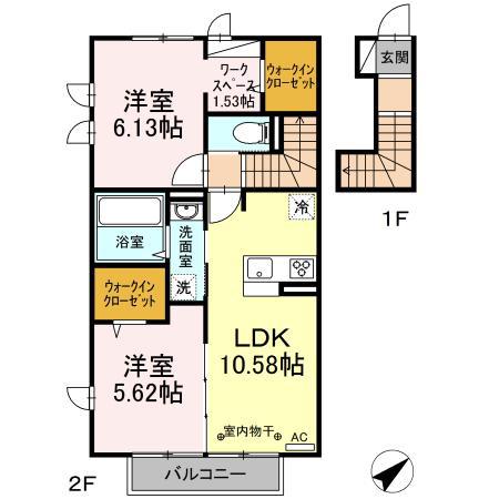 セプタンブル(2LDK/2階)の間取り写真