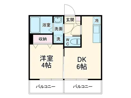 MELDIA大和田Ⅲ(1DK/3階)の間取り写真