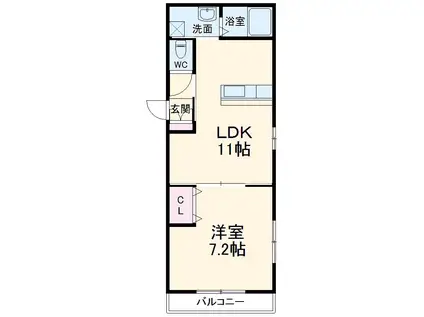 ファビュラス・エチュード(1LDK/2階)の間取り写真