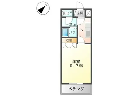 グランディール(1K/2階)の間取り写真