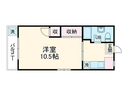 行徳マンション(1K/6階)の間取り写真