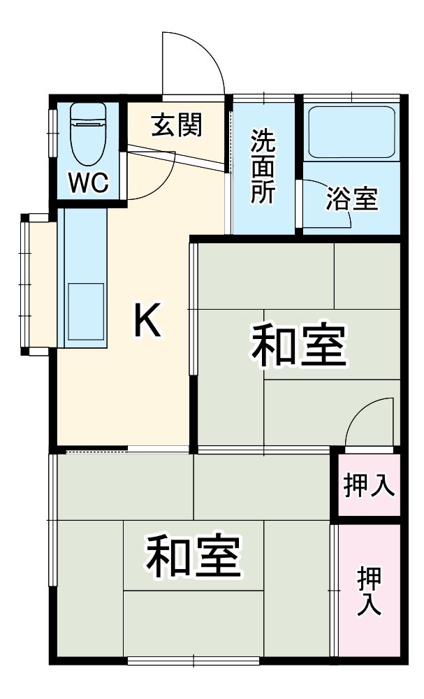 サンハイム(2K/1階)の間取り写真