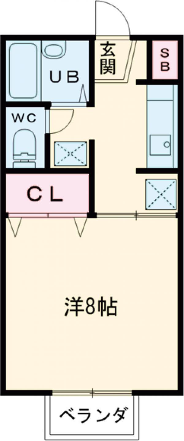 ベルハウス(1K/2階)の間取り写真