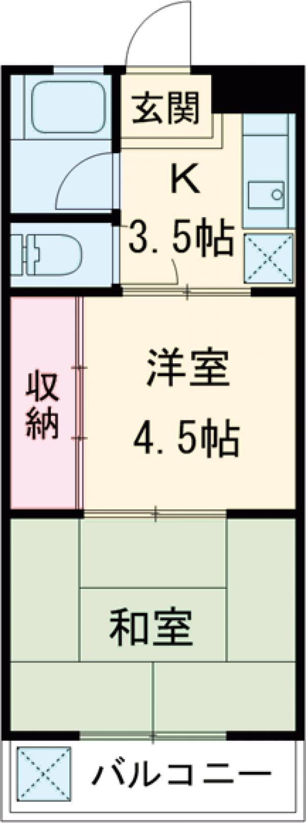 吉田フラット(2K/1階)の間取り写真