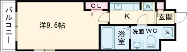 ベルウッド瑞江(1K/2階)の間取り写真