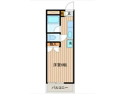 シティハイム(ワンルーム/2階)の間取り写真