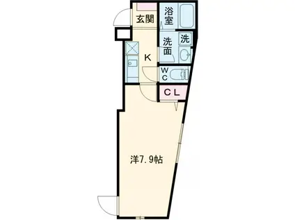 グランシャレー堀切1(1K/1階)の間取り写真