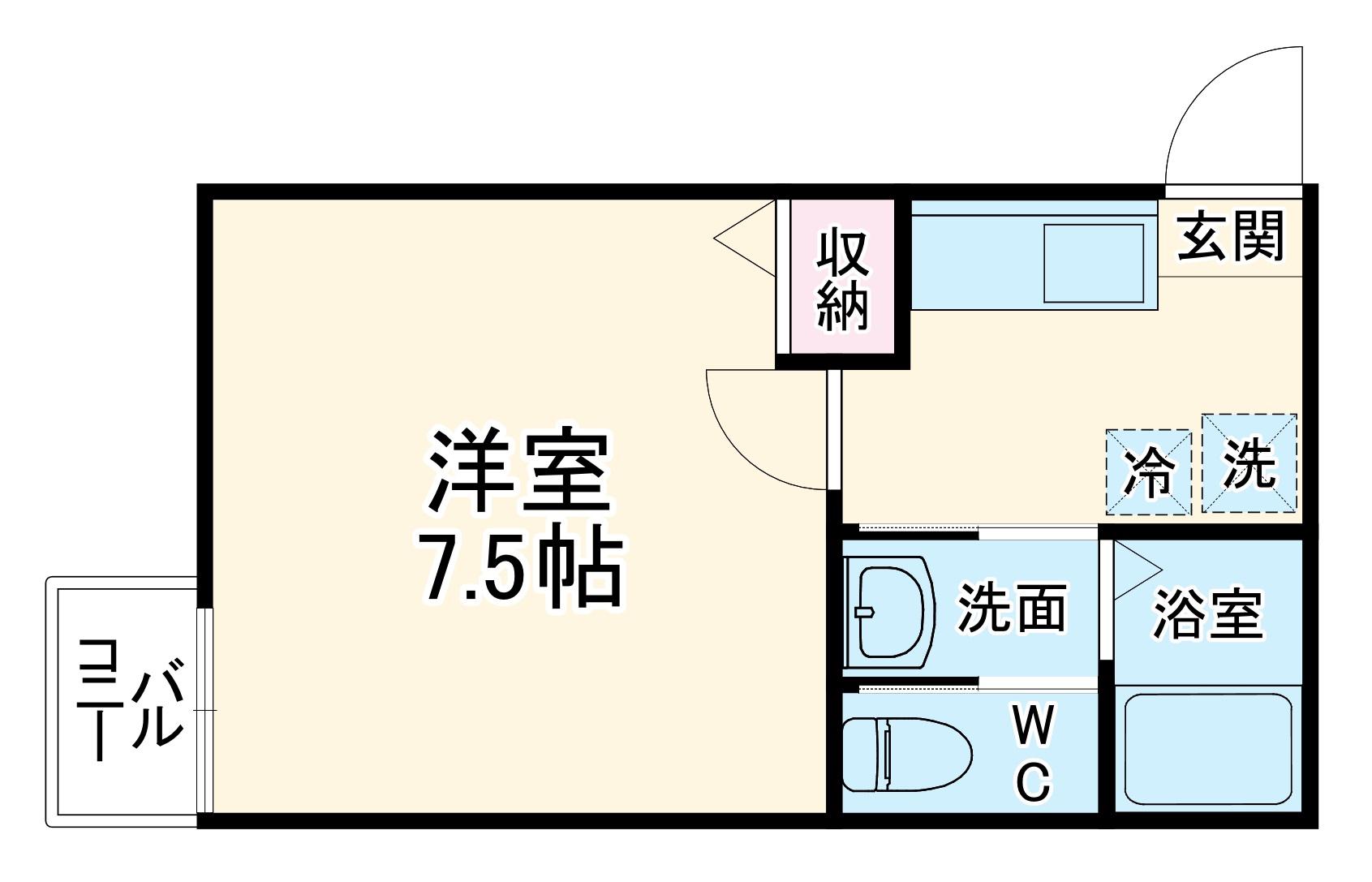 フラッティ丹波口(1K/3階)の間取り写真