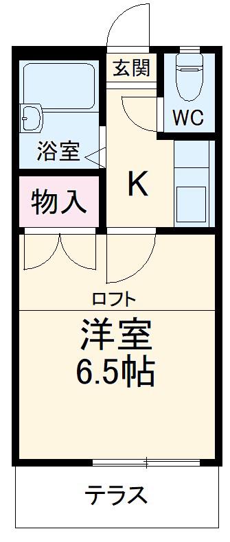 コスタリカ江尻町(1K/2階)の間取り写真