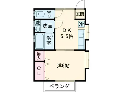 クレインハイム(1DK/1階)の間取り写真