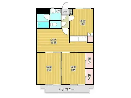 ヴェルジェボヌール(3LDK/2階)の間取り写真