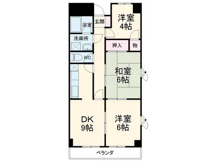 KRプラザ(3DK/2階)の間取り写真